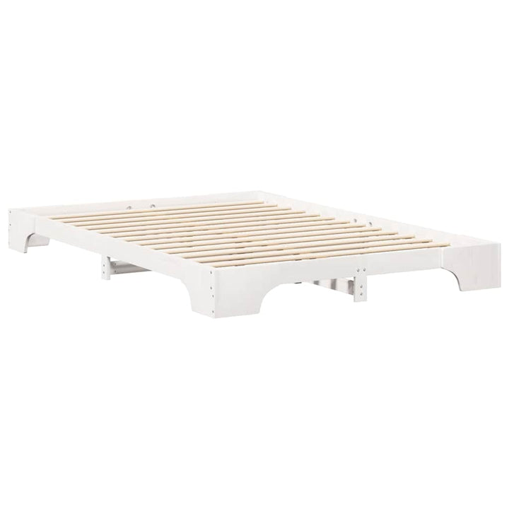 Sengestel Hvid 140 x 220 cm Massiv fyrretræ