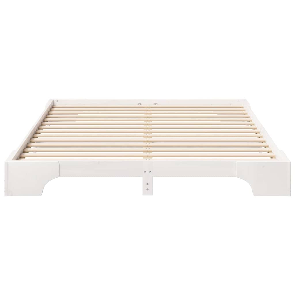 Sengestel Hvid 160 x 220 cm Massiv fyrretræ