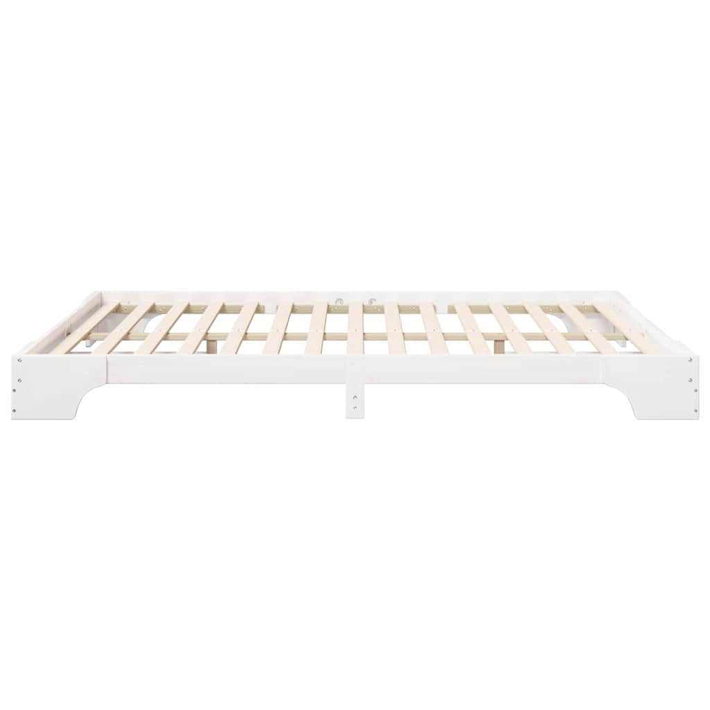 Sengestel Hvid 160 x 220 cm Massiv fyrretræ