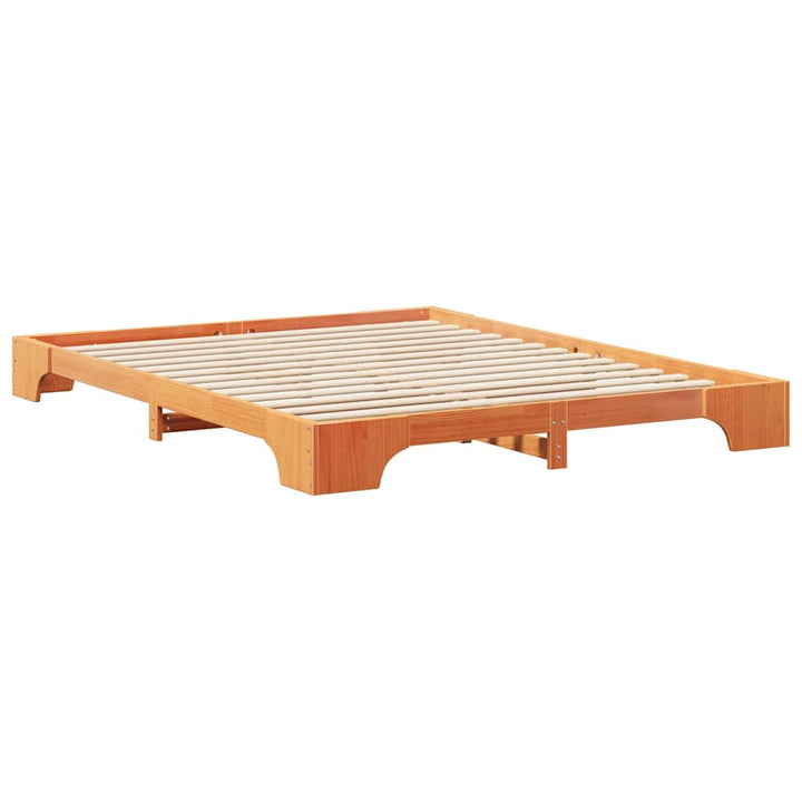 Sengestel Brun 160 x 220 cm Massiv fyrretræ