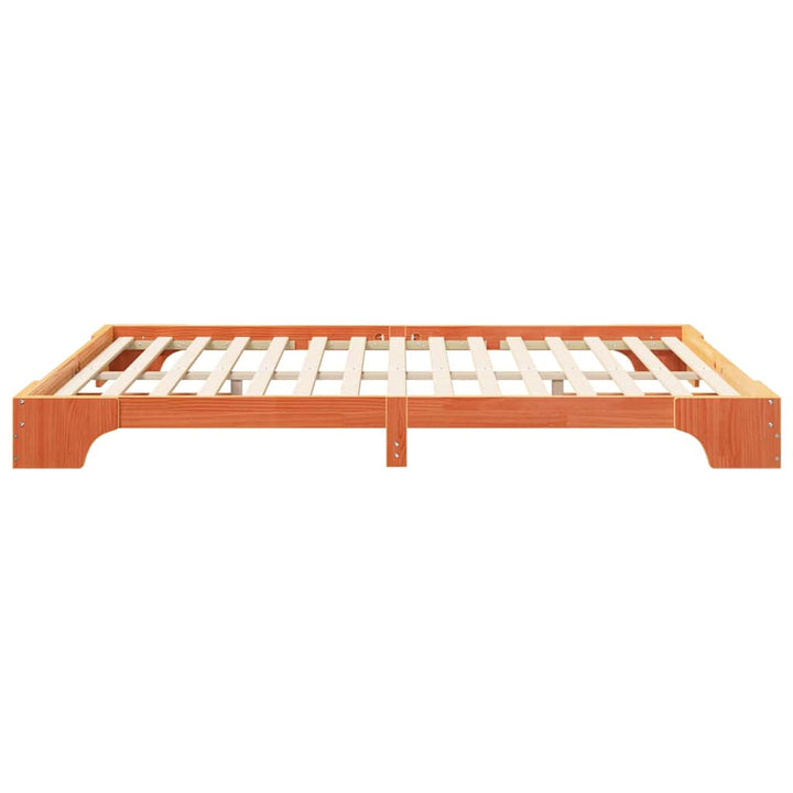 Sengestel Brun 160 x 220 cm Massiv fyrretræ