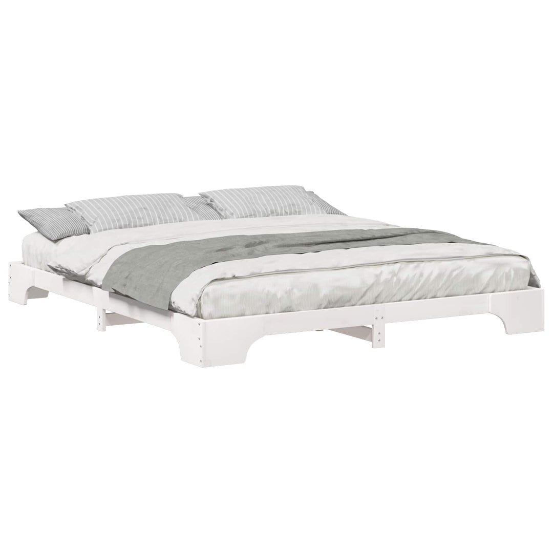 Sengestel Hvid 180 x 220 cm Massiv fyrretræ