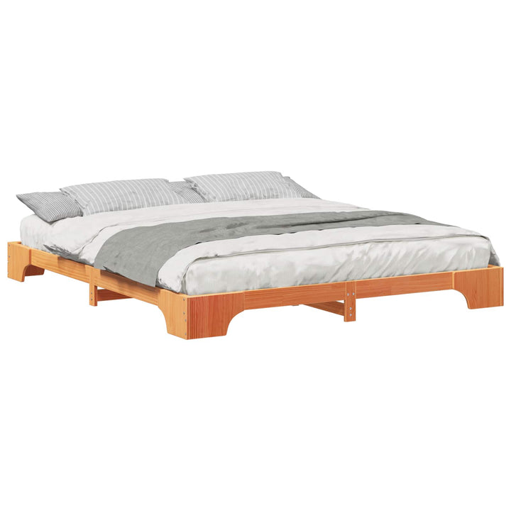 Sengestel Brun 180 x 220 cm Massiv fyrretræ