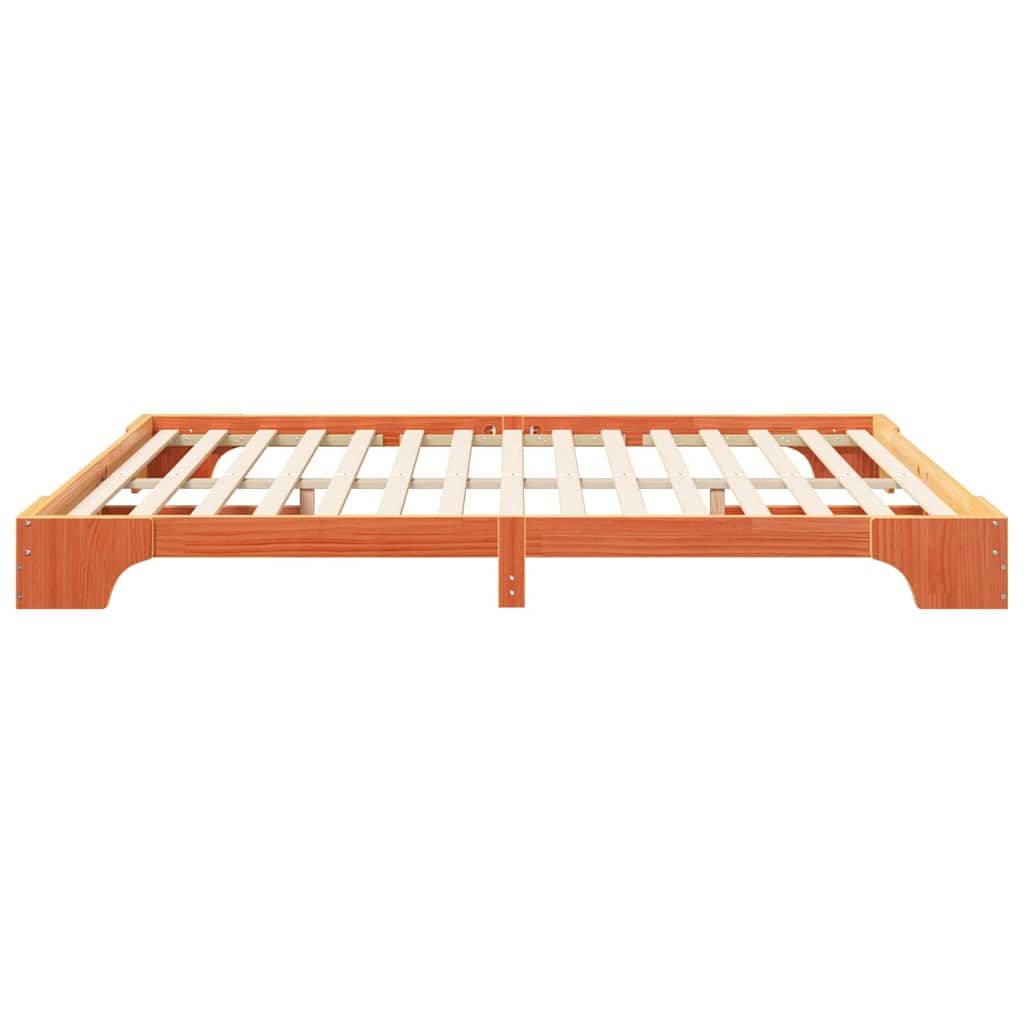 Sengestel Brun 180 x 220 cm Massiv fyrretræ