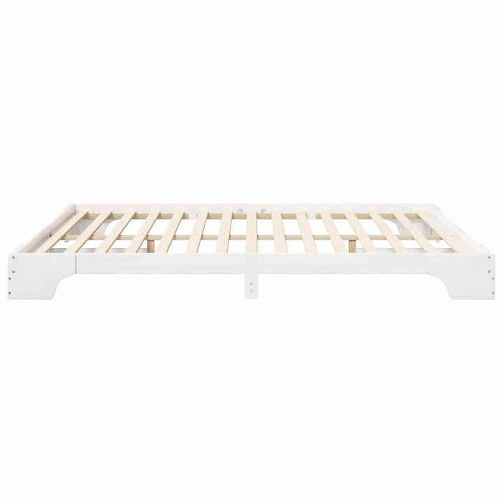 Sengestel Hvid 200 x 220 cm Massiv fyrretræ