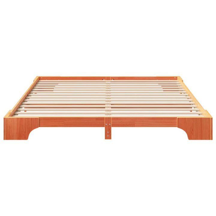 Sengestel Brun 200 x 220 cm Massiv fyrretræ