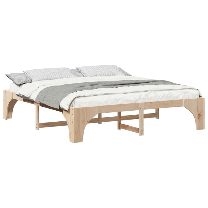 Sengestel Brun 200 x 200 cm Massiv fyrretræ
