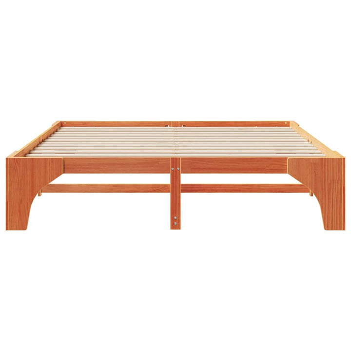 Sengestel Brun 200 x 200 cm Massiv fyrretræ