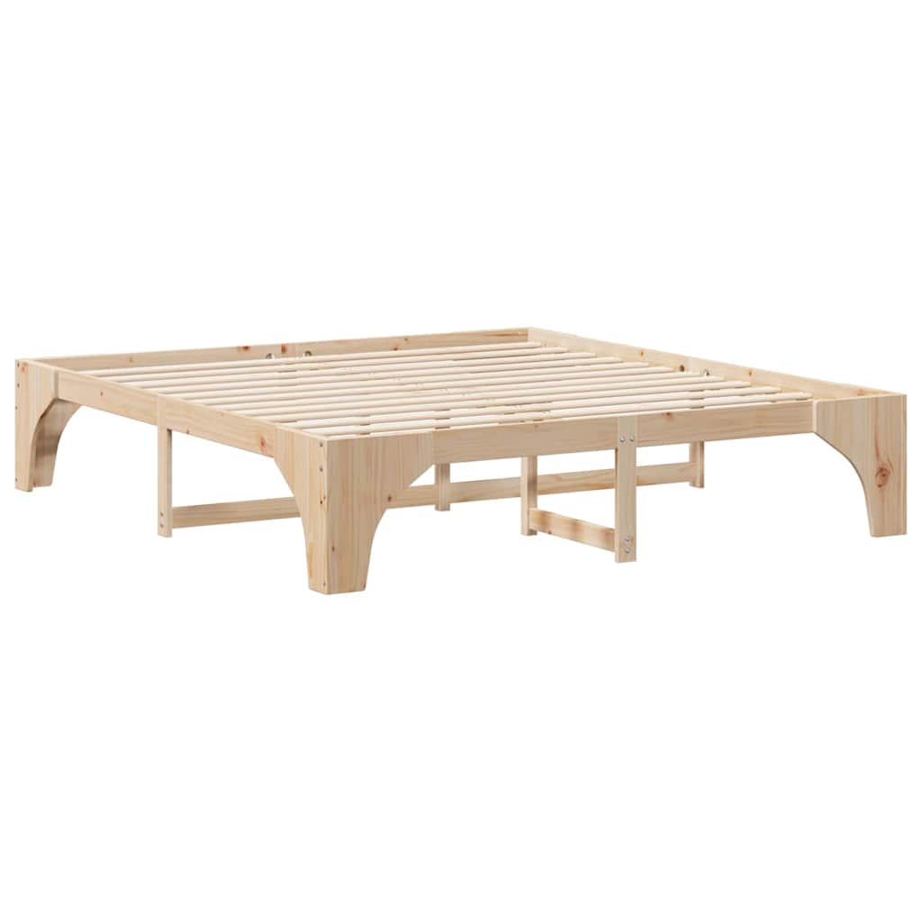 Sengestel Brun 180 x 200 cm Massiv fyrretræ