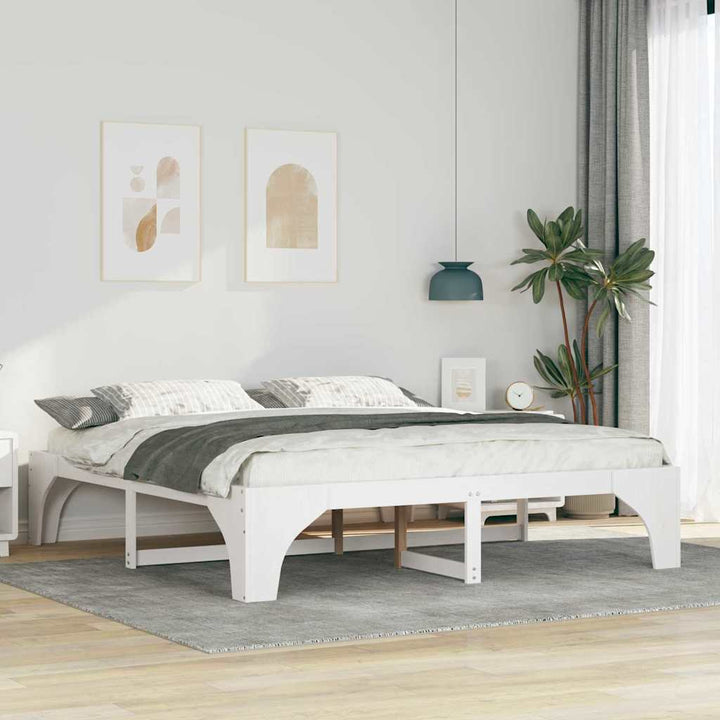 Sengestel Hvid 180 x 200 cm Massiv fyrretræ