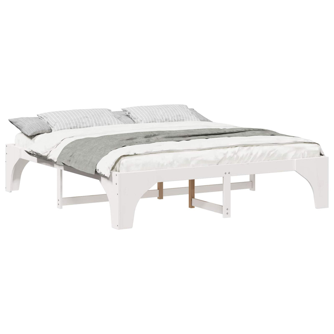 Sengestel Hvid 180 x 200 cm Massiv fyrretræ