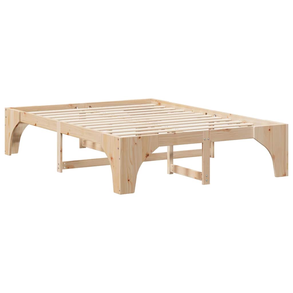 Sengestel Brun 160 x 200 cm Massiv fyrretræ
