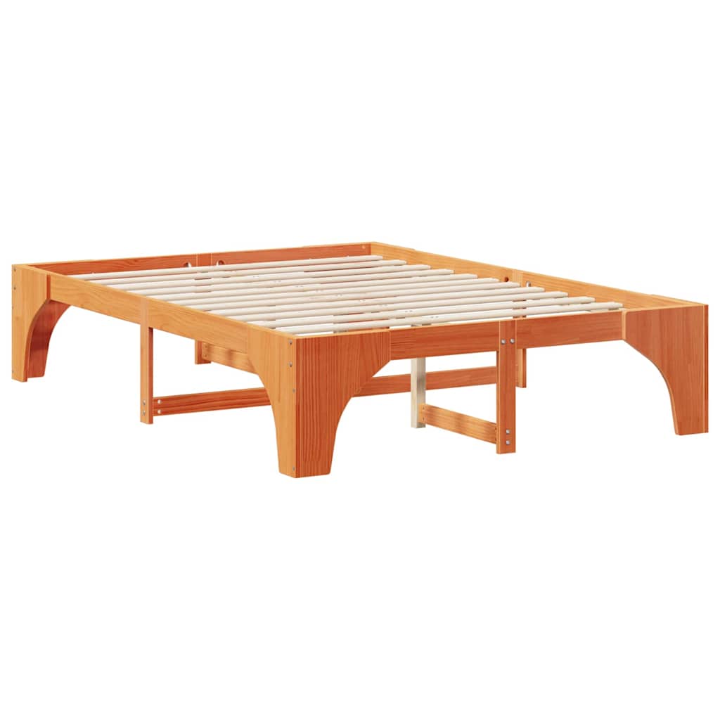 Sengestel Brun 160 x 200 cm Massiv fyrretræ