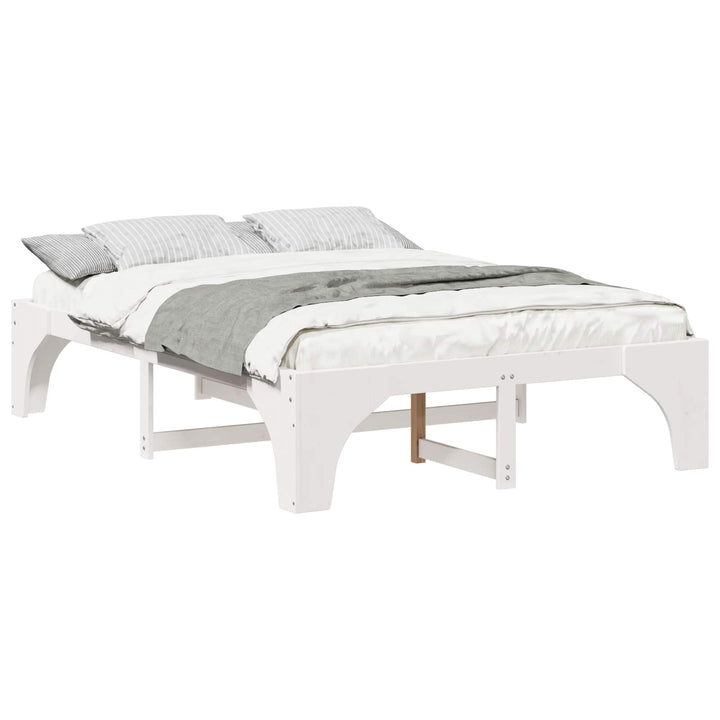 Sengestel Hvid 150 x 200 cm Massiv fyrretræ