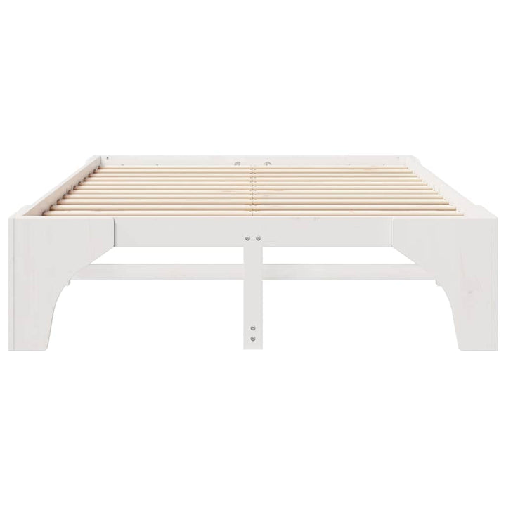Sengestel Hvid 150 x 200 cm Massiv fyrretræ