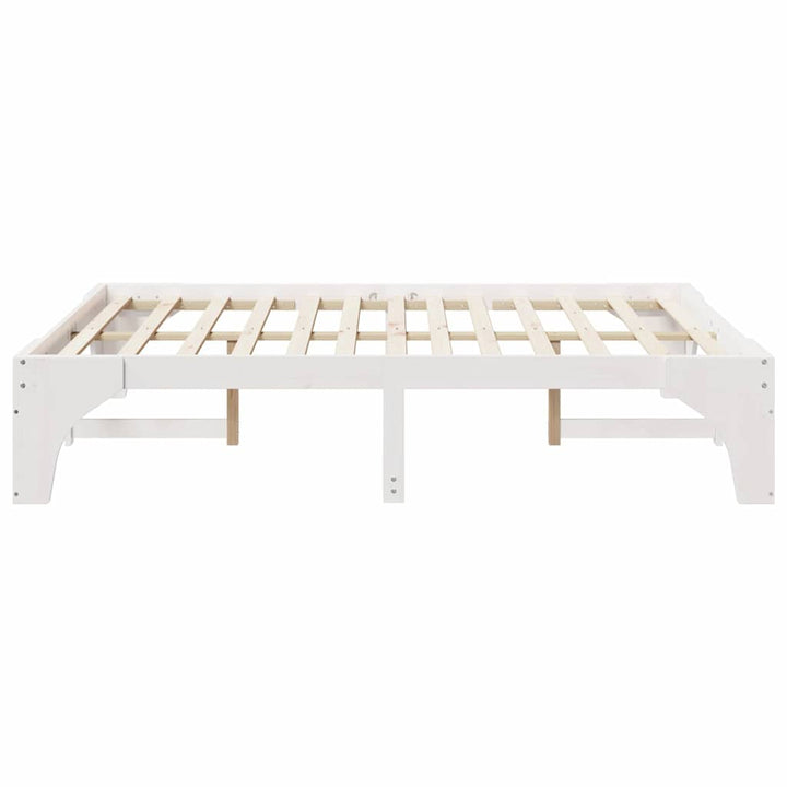 Sengestel Hvid 150 x 200 cm Massiv fyrretræ