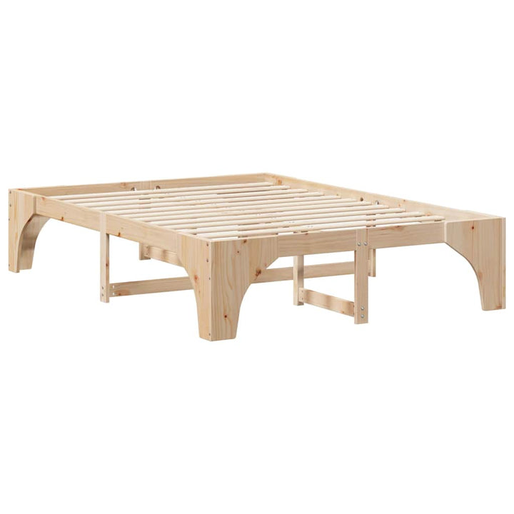 Sengestel Brun 140 x 200 cm Massiv fyrretræ