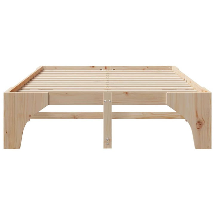 Sengestel Brun 140 x 200 cm Massiv fyrretræ