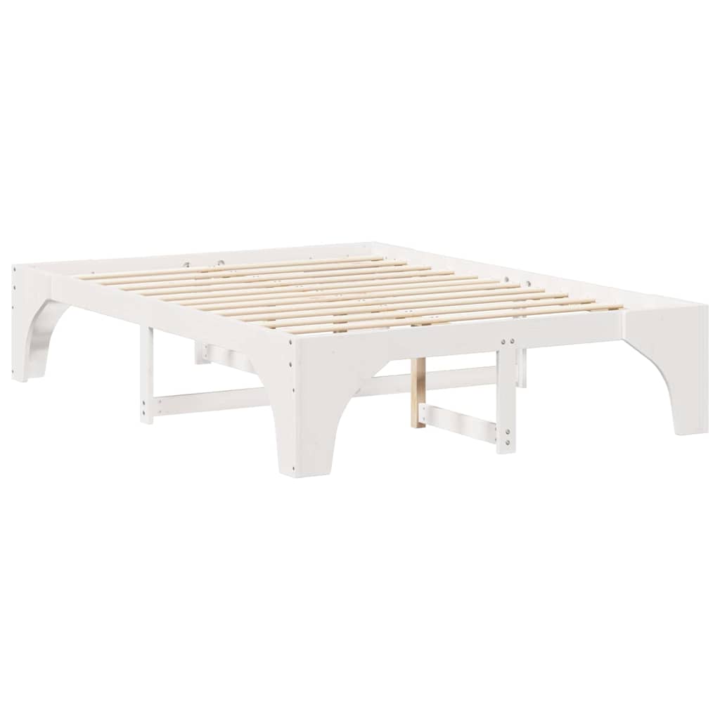 Sengestel Hvid 140 x 200 cm Massiv fyrretræ