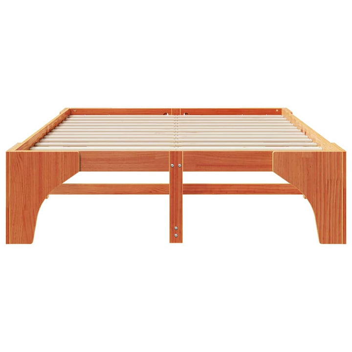 Sengestel Brun 140 x 200 cm Massiv fyrretræ