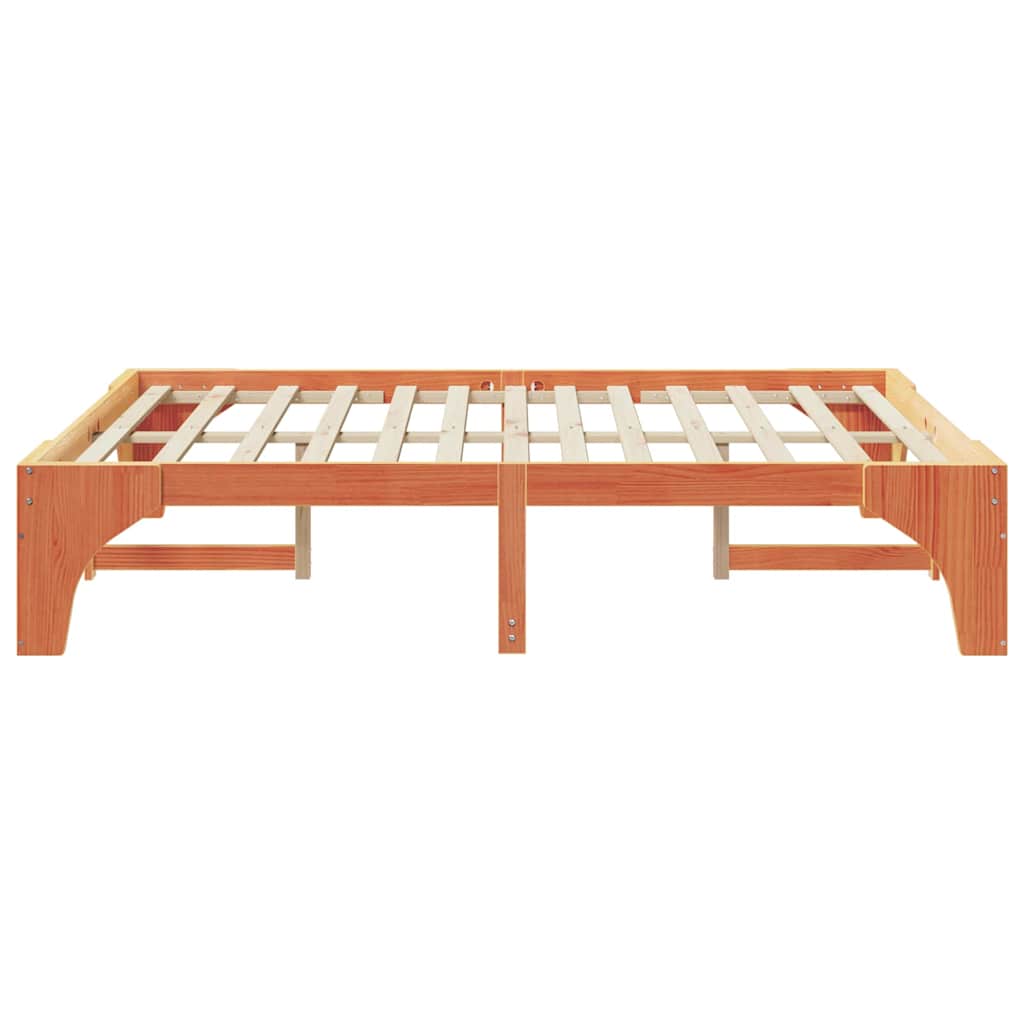 Sengestel Brun 140 x 200 cm Massiv fyrretræ