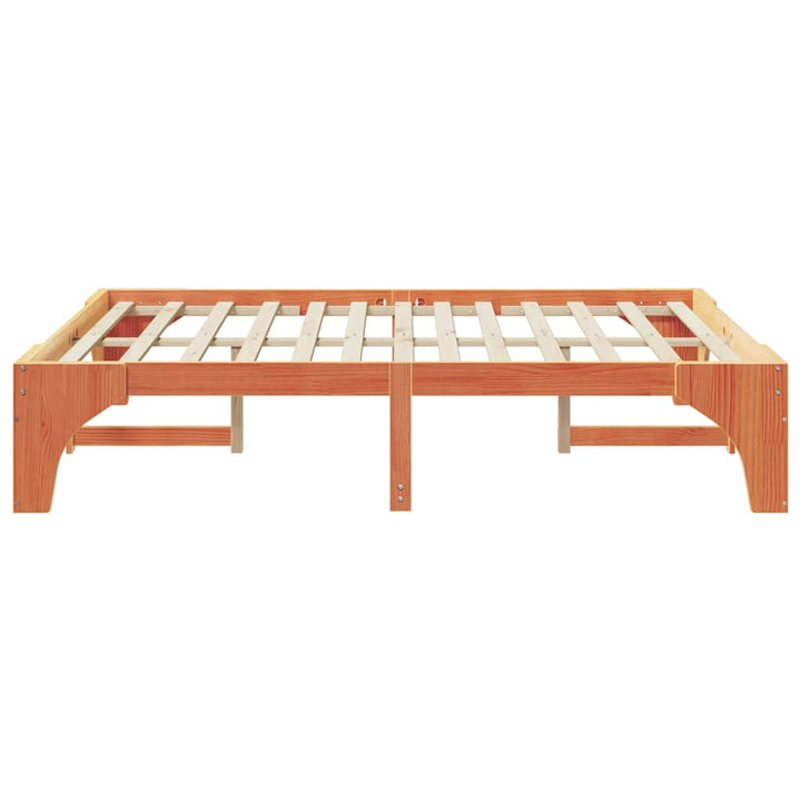Sengestel Brun 140 x 200 cm Massiv fyrretræ