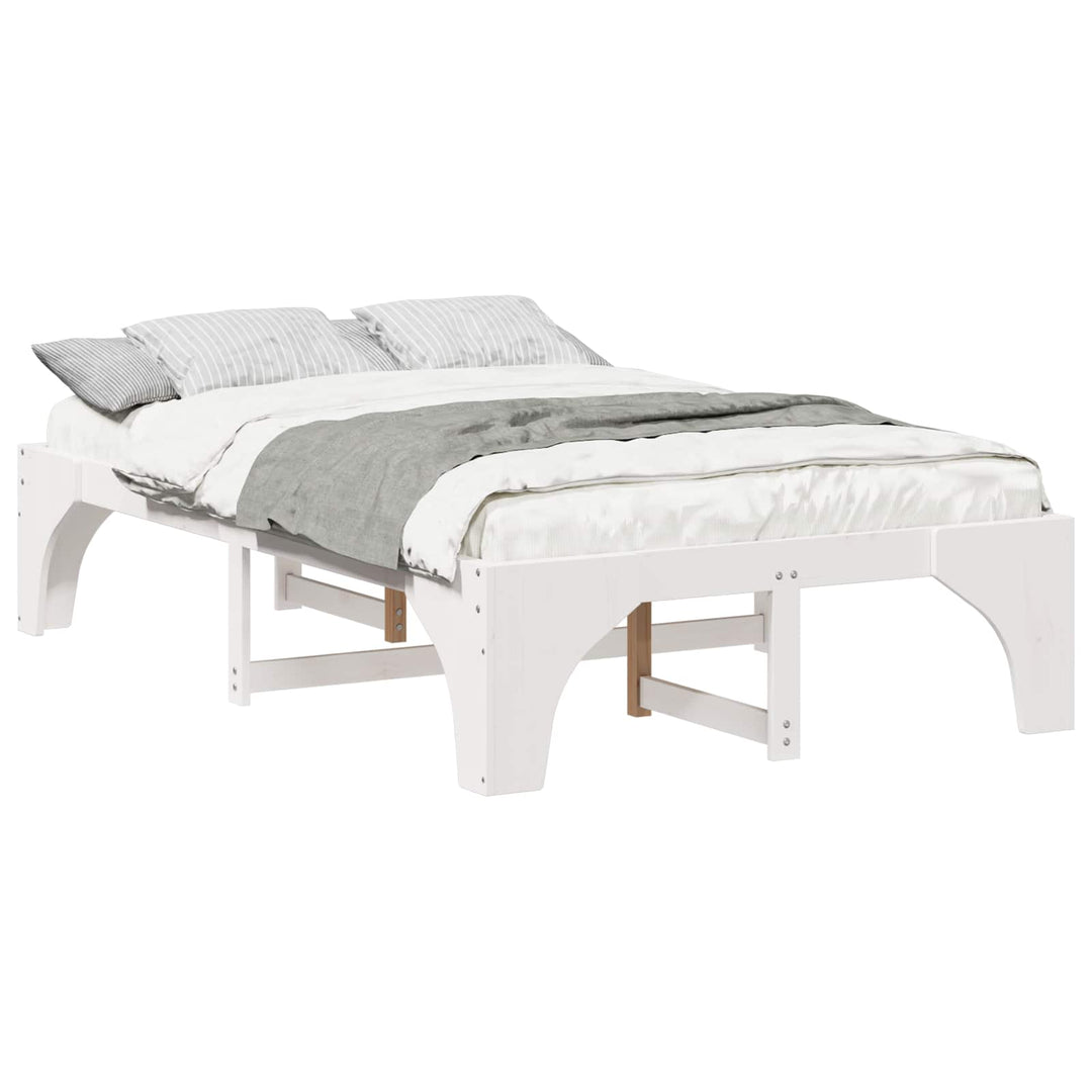 Sengestel Hvid 120 x 200 cm Massiv fyrretræ