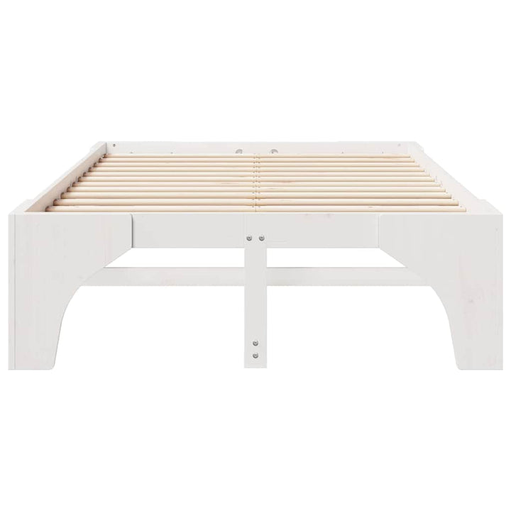 Sengestel Hvid 120 x 200 cm Massiv fyrretræ