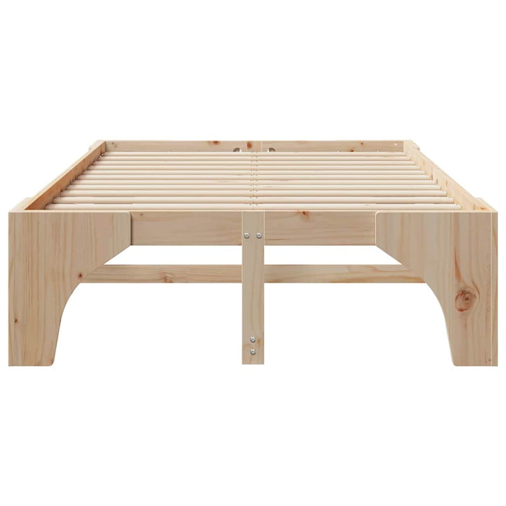 Sengestel Brun 135 x 190 cm Massiv fyrretræ