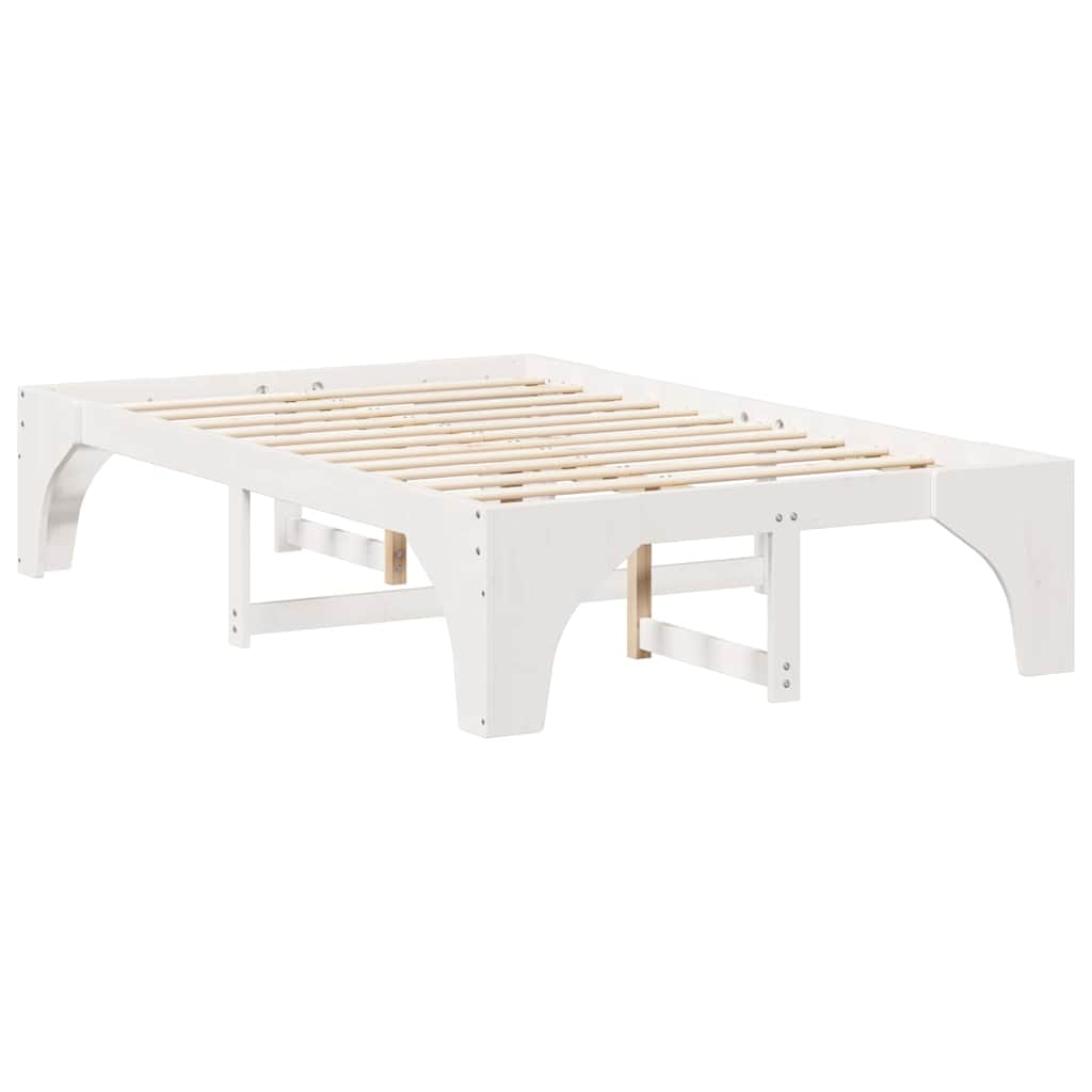 Sengestel Hvid 135 x 190 cm Massiv fyrretræ