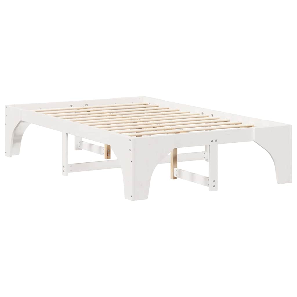 Sengestel Hvid 135 x 190 cm Massiv fyrretræ