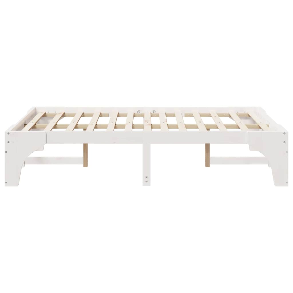 Sengestel Hvid 135 x 190 cm Massiv fyrretræ