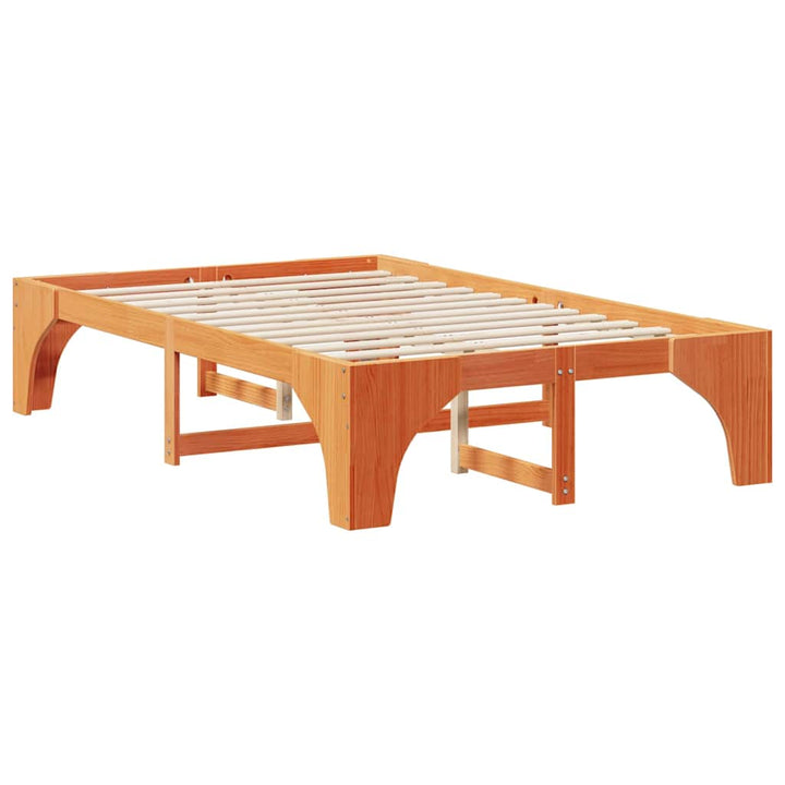Sengestel Brun 135 x 190 cm Massiv fyrretræ
