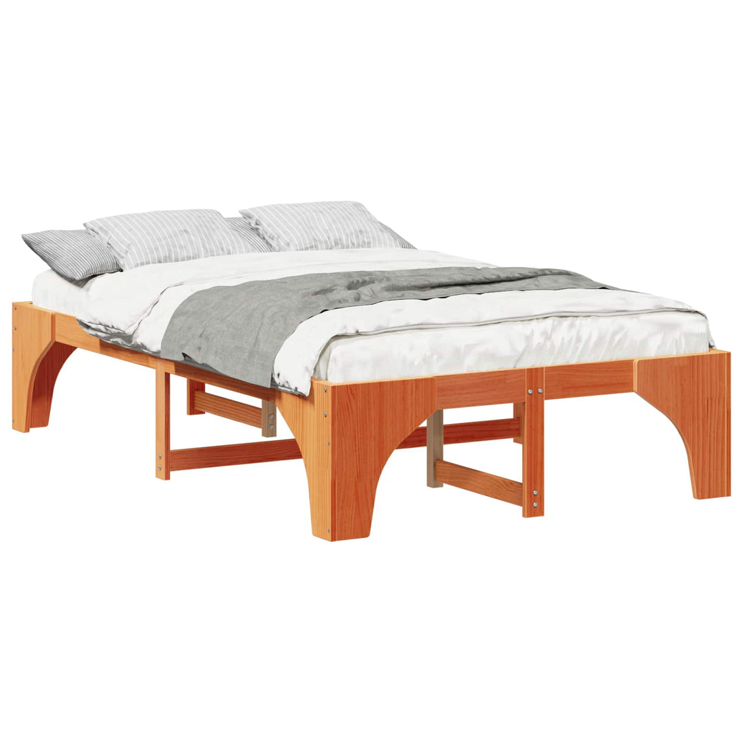 Sengestel Brun 120 x 190 cm Massiv fyrretræ