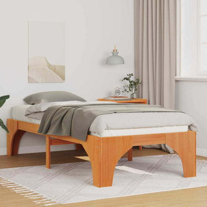Sengestel Brun 100 x 200 cm Massiv fyrretræ