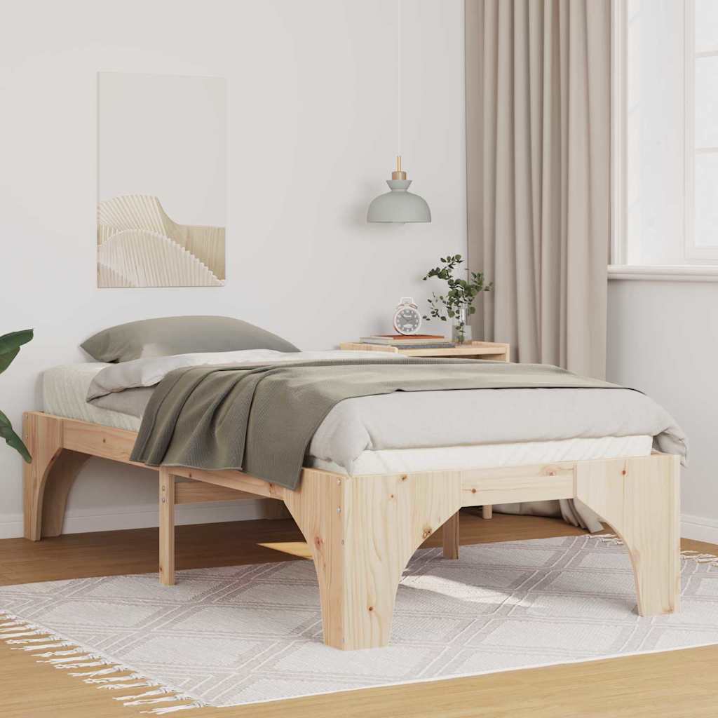 Sengestel Brun 90 x 200 cm Massiv fyrretræ