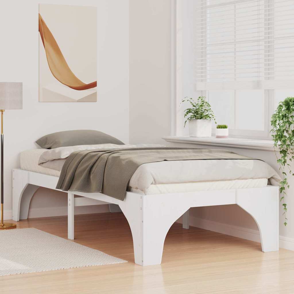 Sengestel Hvid 90 x 190 cm Massiv fyrretræ