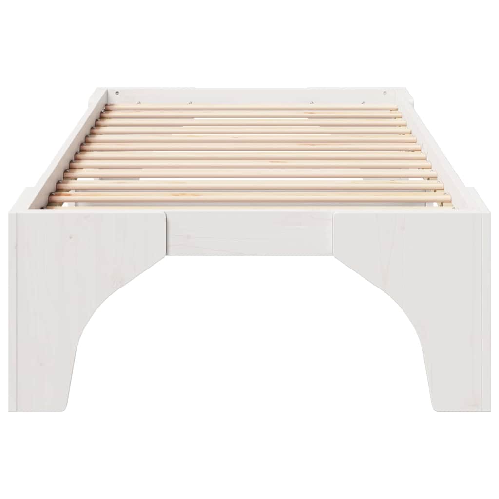 Sengestel Hvid 90 x 190 cm Massiv fyrretræ