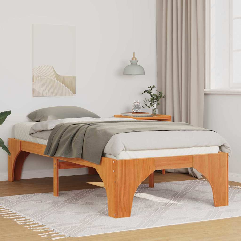 Sengestel Brun 90 x 190 cm Massiv fyrretræ
