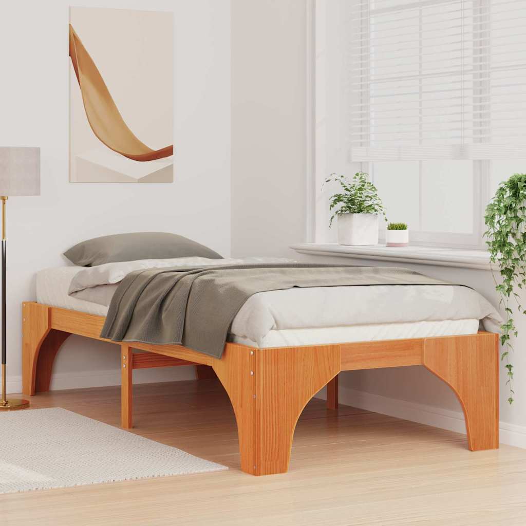 Sengestel Brun 90 x 190 cm Massiv fyrretræ