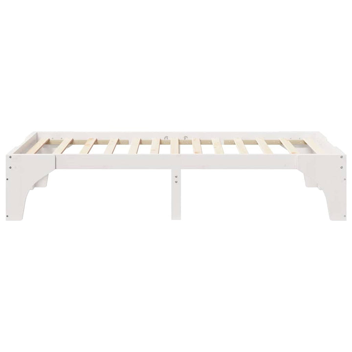 Sengestel Hvid 75 x 190 cm Massiv fyrretræ