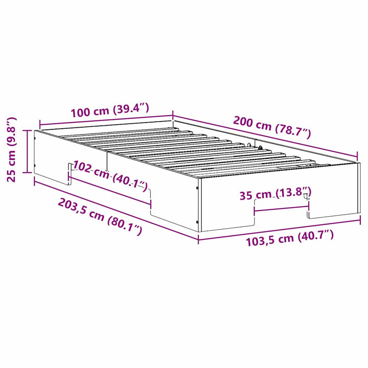 Sengestel Brun 100 x 200 cm