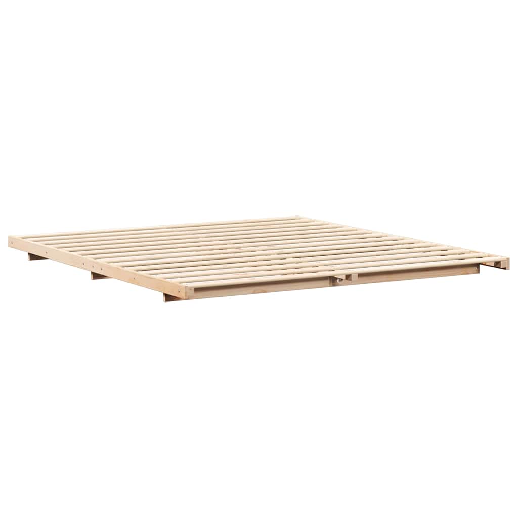 Sengestel Brun 200 x 200 cm Massiv fyrretræ