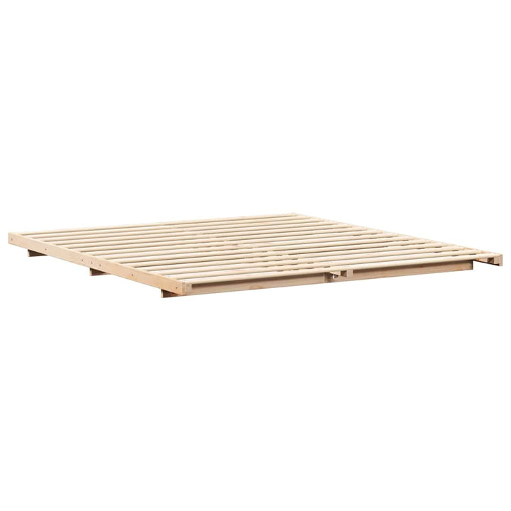 Sengestel Brun 200 x 200 cm Massiv fyrretræ