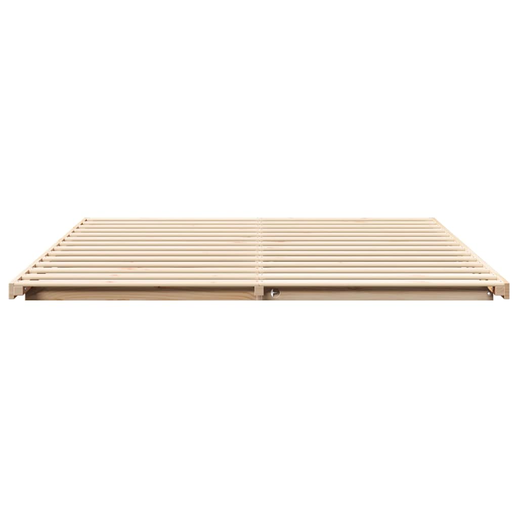 Sengestel Brun 200 x 200 cm Massiv fyrretræ
