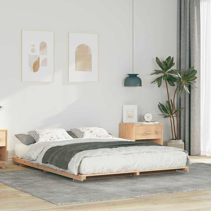 Sengestel Brun 150 x 200 cm Massiv fyrretræ