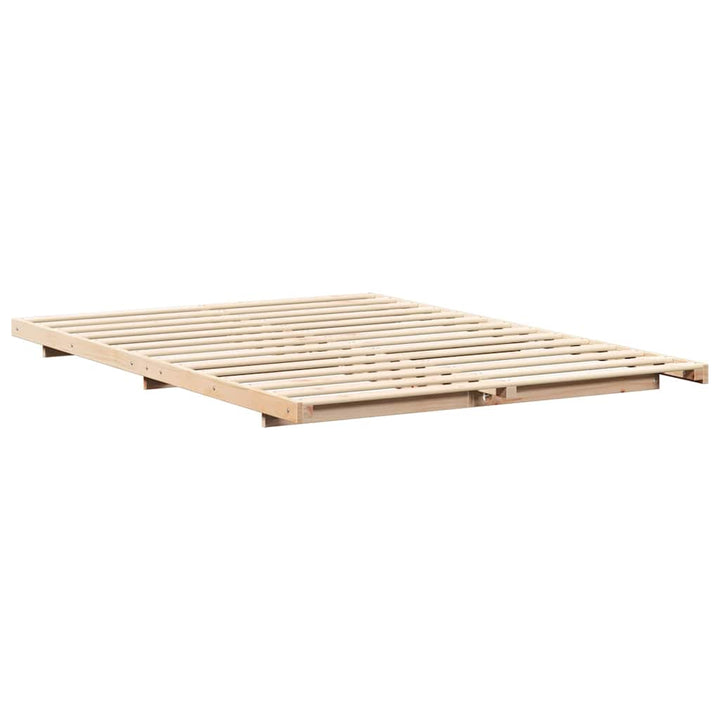 Sengestel Brun 150 x 200 cm Massiv fyrretræ