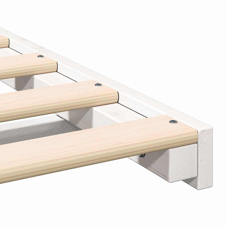 Sengestel Hvid 140 x 200 cm Massiv fyrretræ