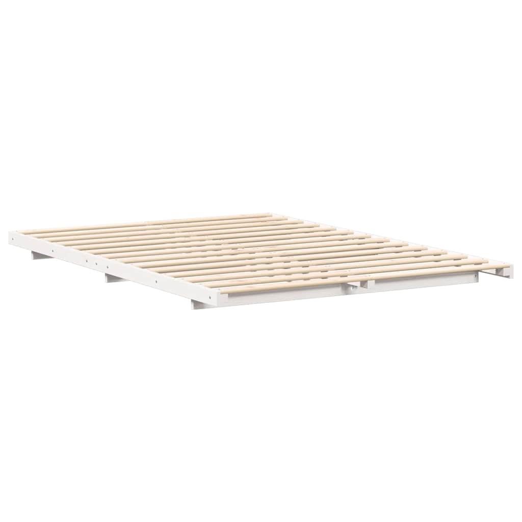 Sengestel Hvid 140 x 200 cm Massiv fyrretræ