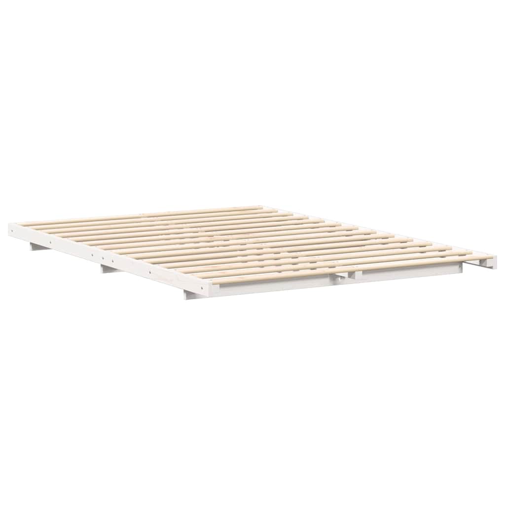 Sengestel Hvid 140 x 200 cm Massiv fyrretræ